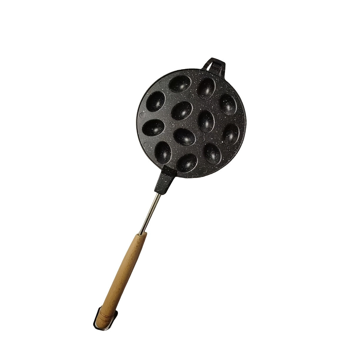 Oval Waffle Baking Pan with Walnut Cracker and Cookie Making Features Aluminum Kitchen Tool