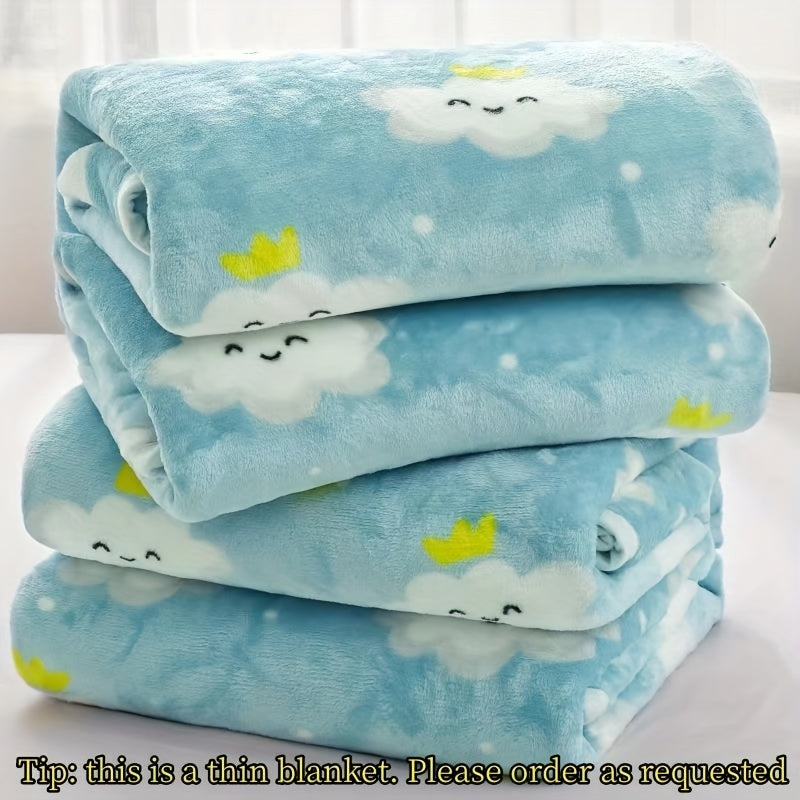 Floral Patterned Flannel Fleece Throw Blanket for Sofa Bed Camping All Seasons