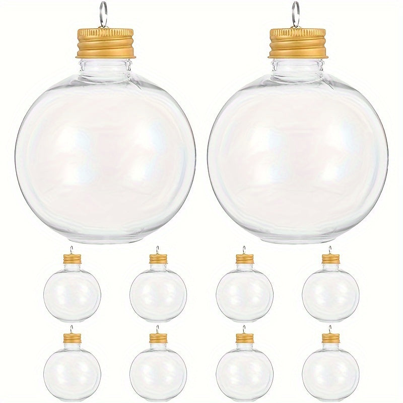 Christmas Ball Light Bulb-Shaped Round Bottles with Golden Hanging Rings for Gift Packaging and Holiday Decor