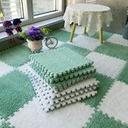 Velvet Patchwork Floor Mat for Room Bay Window with Storage Washable