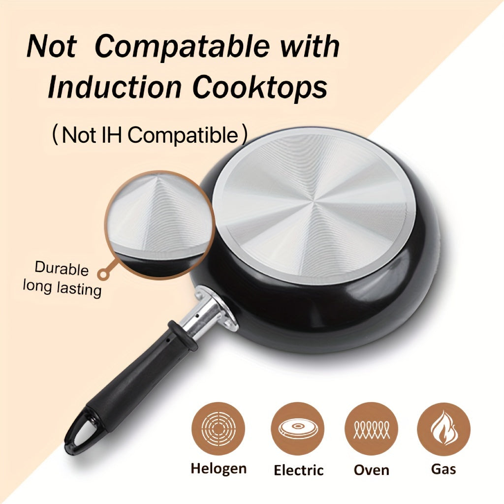 Сковорода для жарки 8,7 дюйма с ручкой, не нагревающейся - антипригарная глубокая сковорода без PFOA, идеальна для здорового приготовления пищи