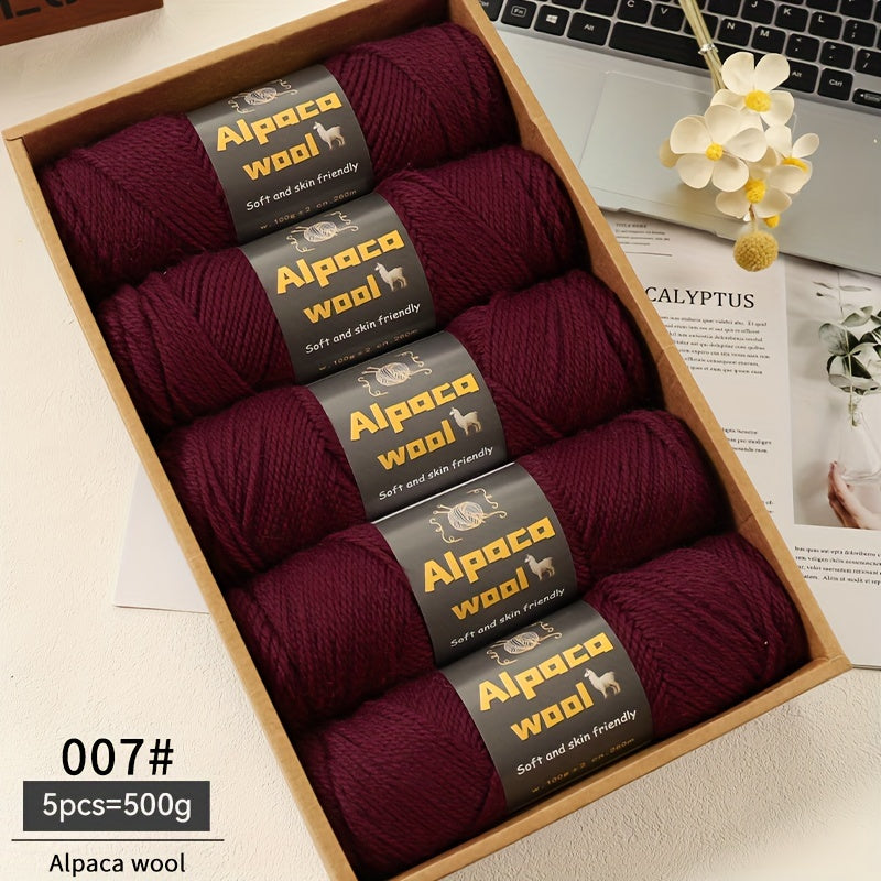 Multicolored Alpaca Wool Yarn 500G Thick Knitting Needles for Autumn Winter Projects