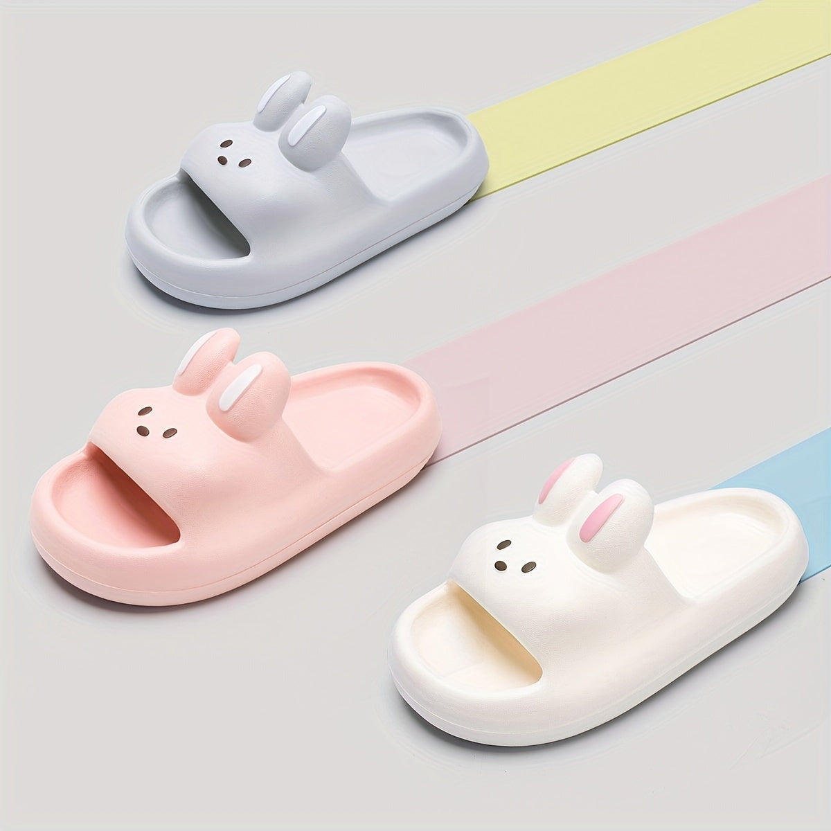 Kids' Summer Slides with Cartoon Bear Design Non-Slip EVA Sole for Boys and Girls