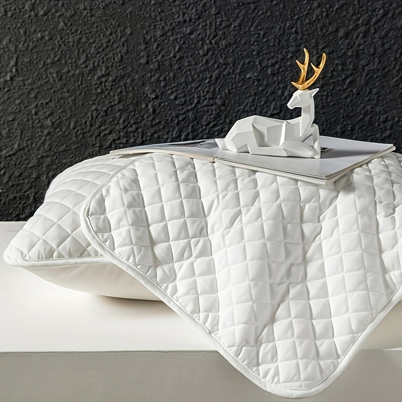 Quilted Microfiber Pillowcase Solid Color Envelope Closure Machine Washable