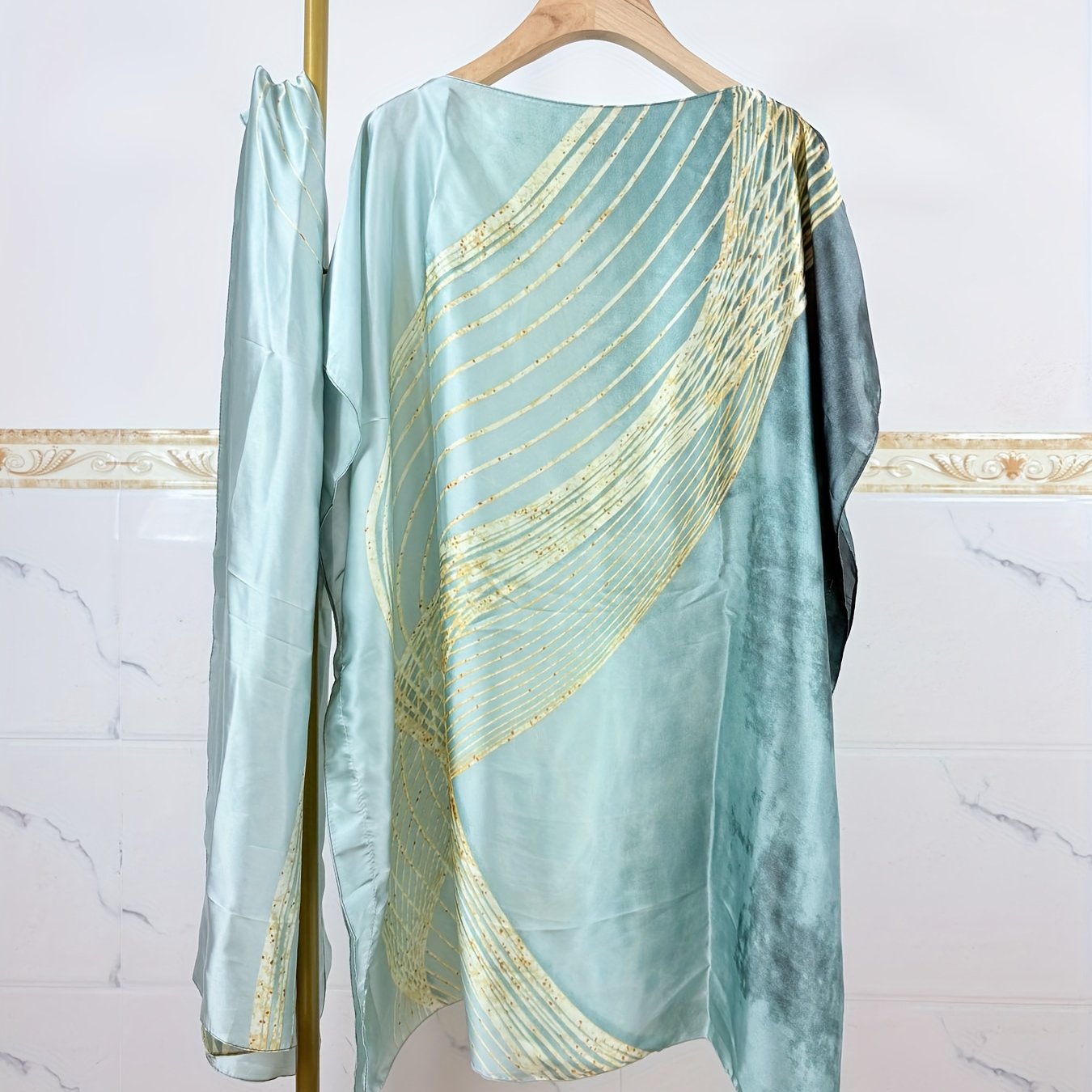 Платье-рубашка для женщин больших размеров с бохемским цветочным принтом, полиэстер, рукава баттерфляй