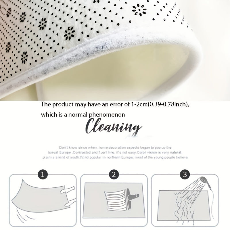 Farmhouse Kitchen Runner Rug Water-Resistant Braided Polyester Non-Slip Mat