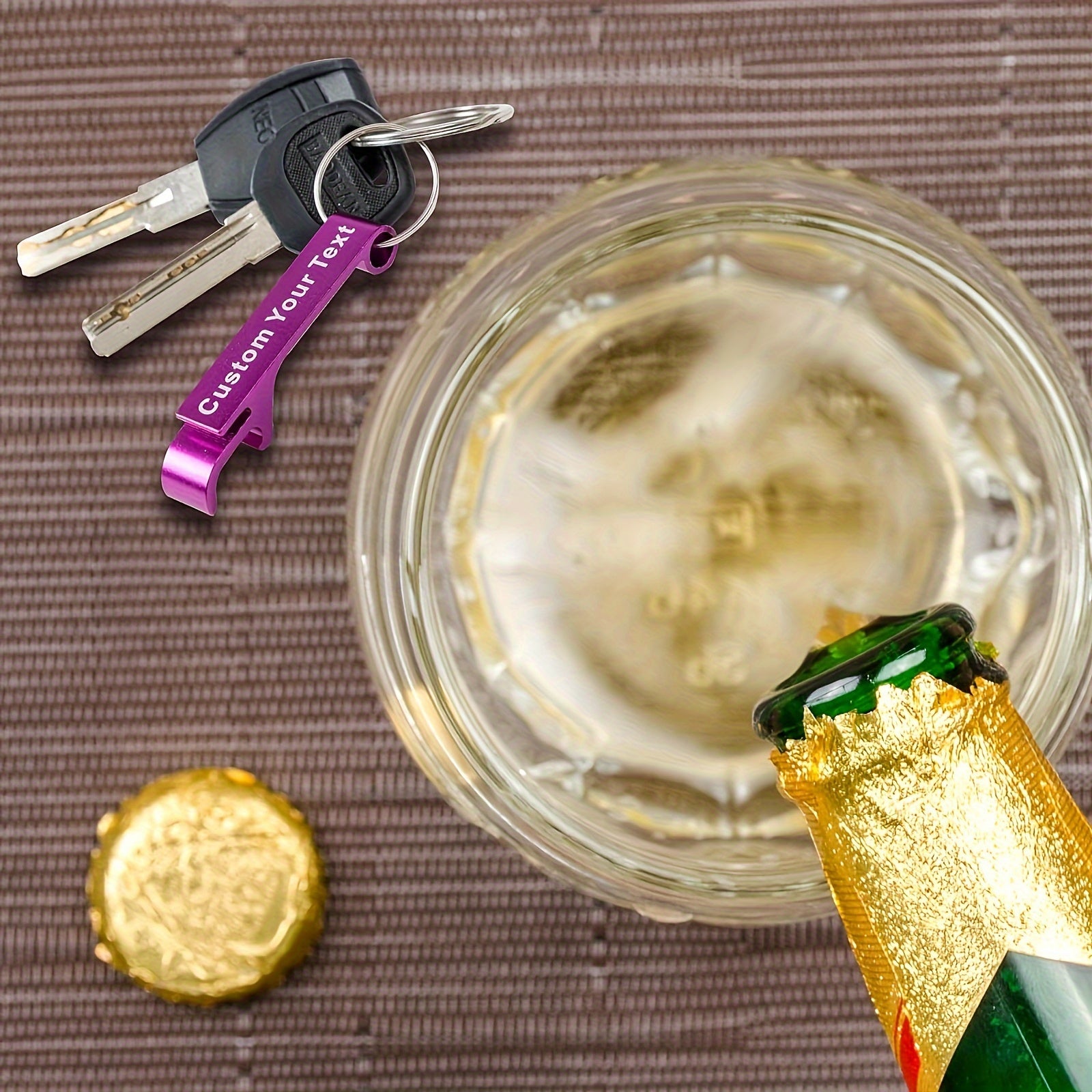 Llavero abrebotellas de metal en paquete de 24 para bodas, fiestas y eventos corporativos