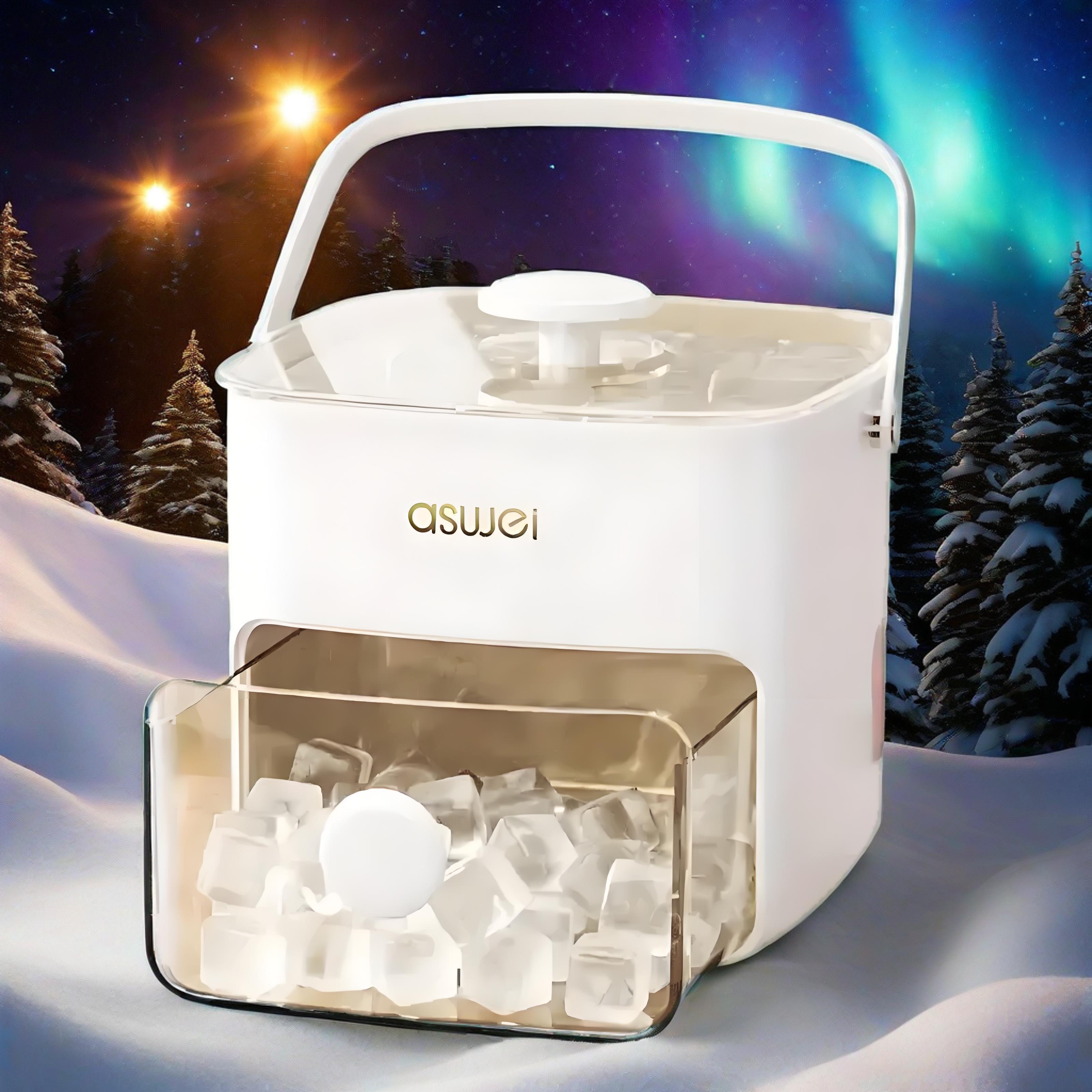 Portable Square-Shaped Ice Maker with Large Capacity for Parties and BBQs