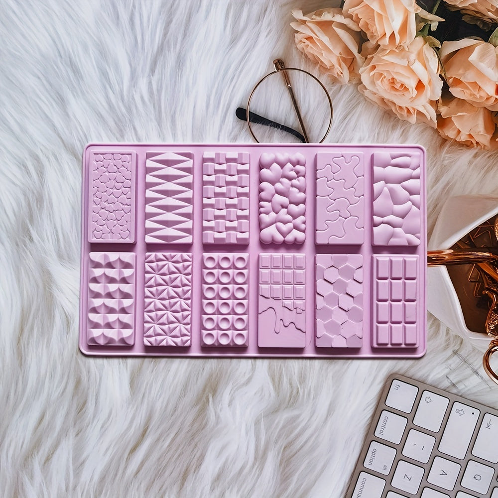 Силиконовая форма для шоколада - 12 гнезд, не содержит BPA, идеально подходит для конфет, пудингов и десертов своими руками. Идеально подходит для украшения тортов и незаменима для выпечки на кухне.