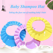 Adjustable Baby Shampoo Cap Pink Yellow Soft Polyester Eye and Ear Protection