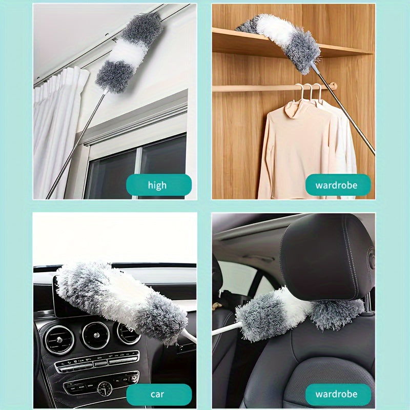 Moslashuvchan Elektrostatik Tozalovchi - O'zgartiriladigan Bosh - Ekologik toza va Qiyin erishiladigan joylar, Oila buyumlari va Transport vositalari uchun oson tozalanadi - Batareyasiz Texnologiya