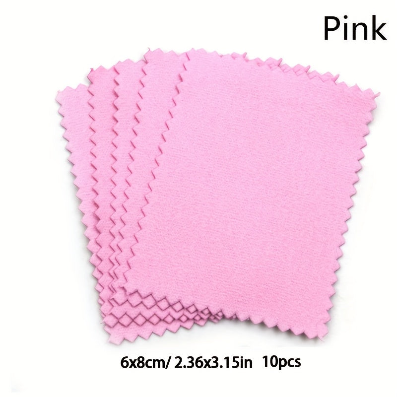 10Pcs Jewelry Polishing Cloth for Silver Necklace Ring Bracelet Cleaning
