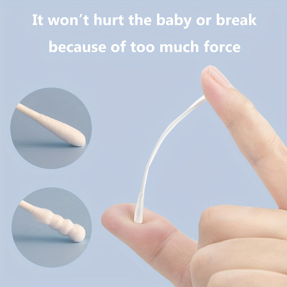 Baby Cotton Swabs 200 Pieces Organic Cotton Safe for Newborns and Kids