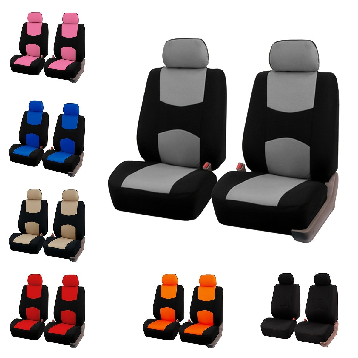 Universal Car Seat Cover Set 2mm Sponge Multi-Color Front Seats