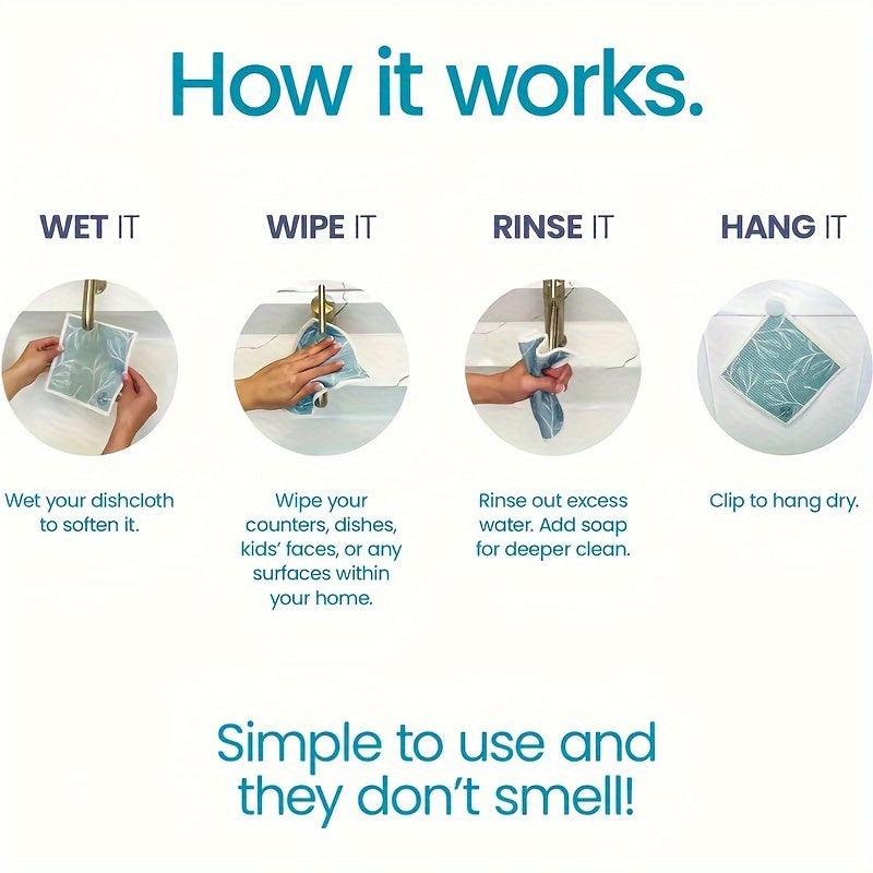 Pink Reusable Swedish Dishcloths for Kitchen Cleaning and Gift