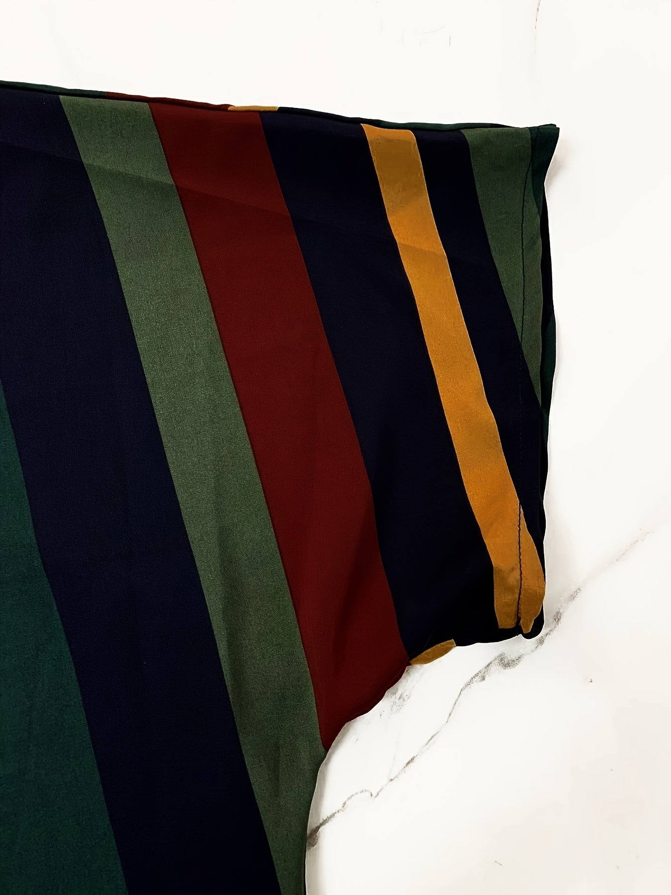 Plus Size Striped Dress with Pockets and Crew Neck for Women