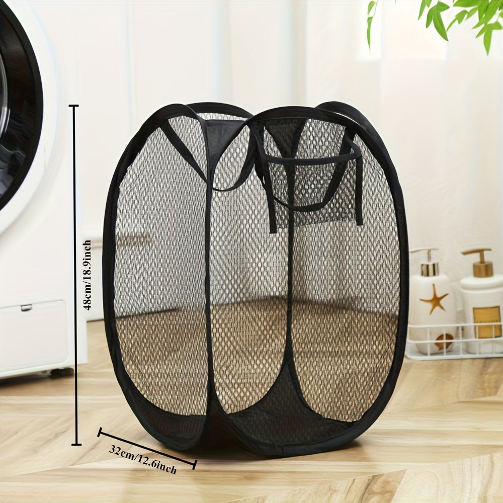 Mesh Laundry Basket with Handle Collapsible Lightweight for Home College or Travel