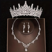 Set of 3 Bridal Jewelry Pieces Including Tiara for Wedding Dress Accessories