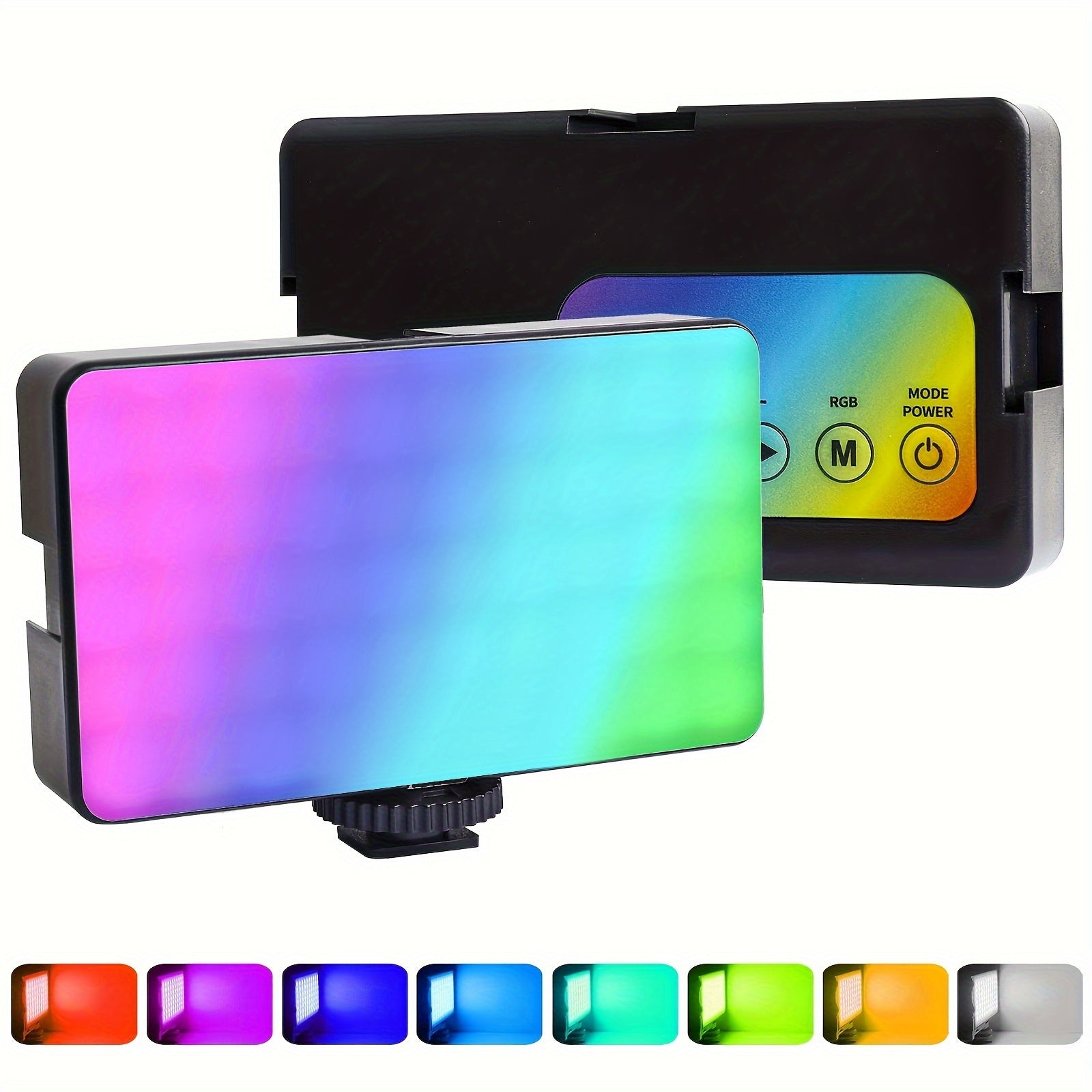 RGB LED Video Light Portable Rechargeable Camera Light Panel with Adjustable Color Temperature and Brightness