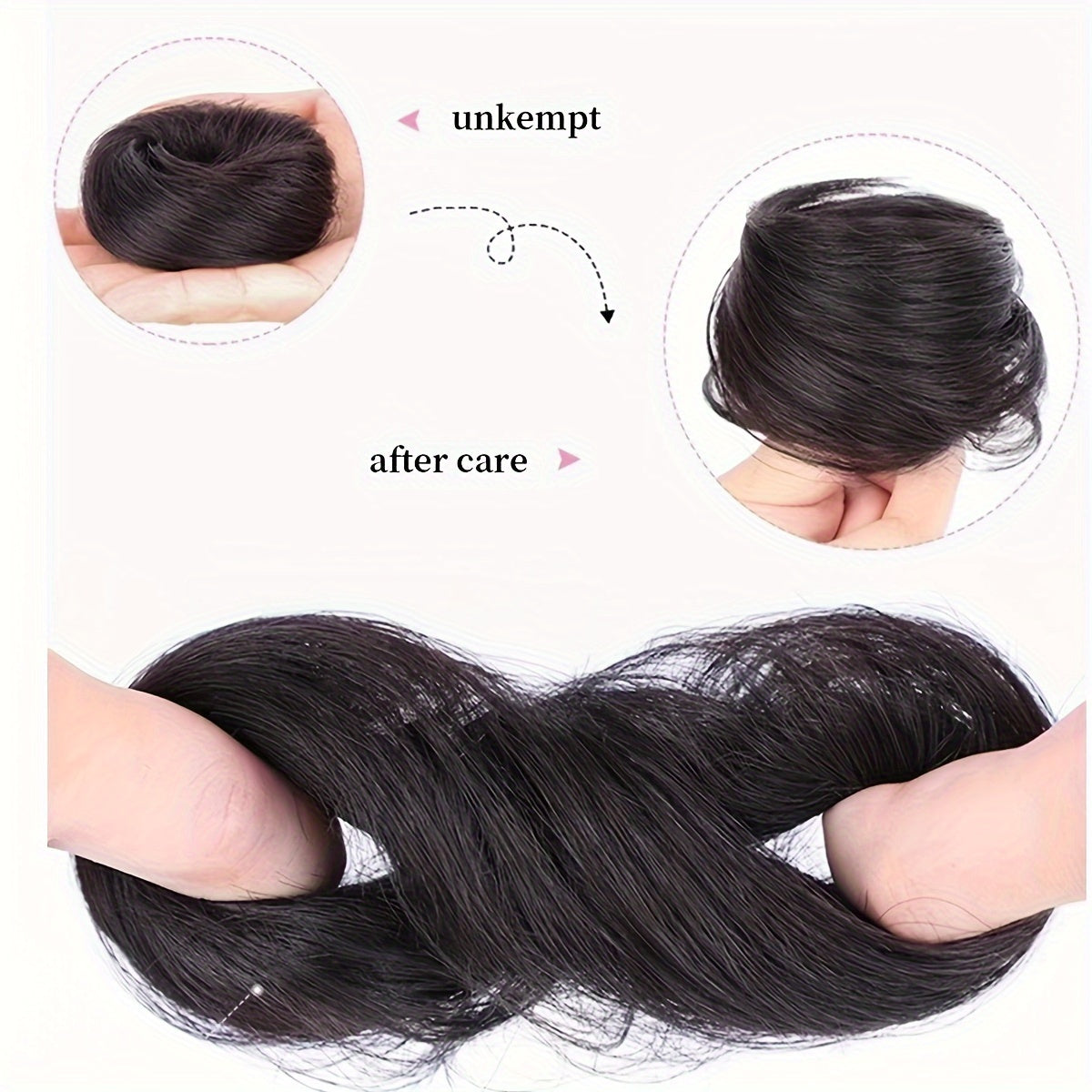 Women Synthetic Hair Bun Ponytail Extension 3-Inch Elastic Donut for Casual and Party Wear
