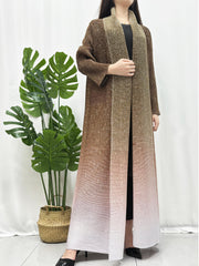 Abrigo largo de mujer con degradado, alta elasticidad y abertura frontal