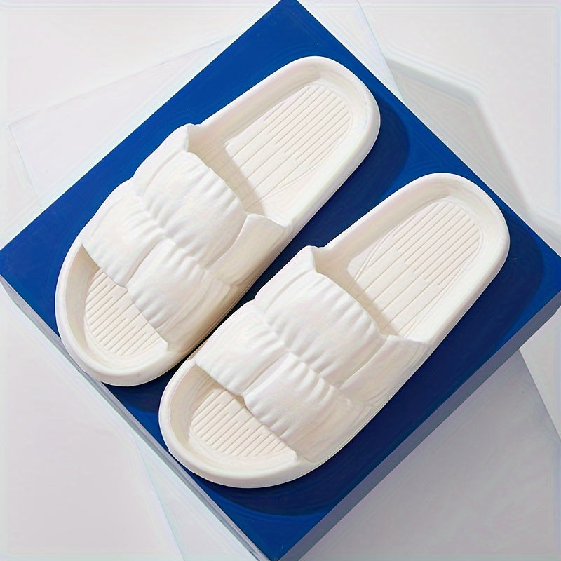 Women's EVA Slides Textured Solid Color Non-Slip Beach Shoes