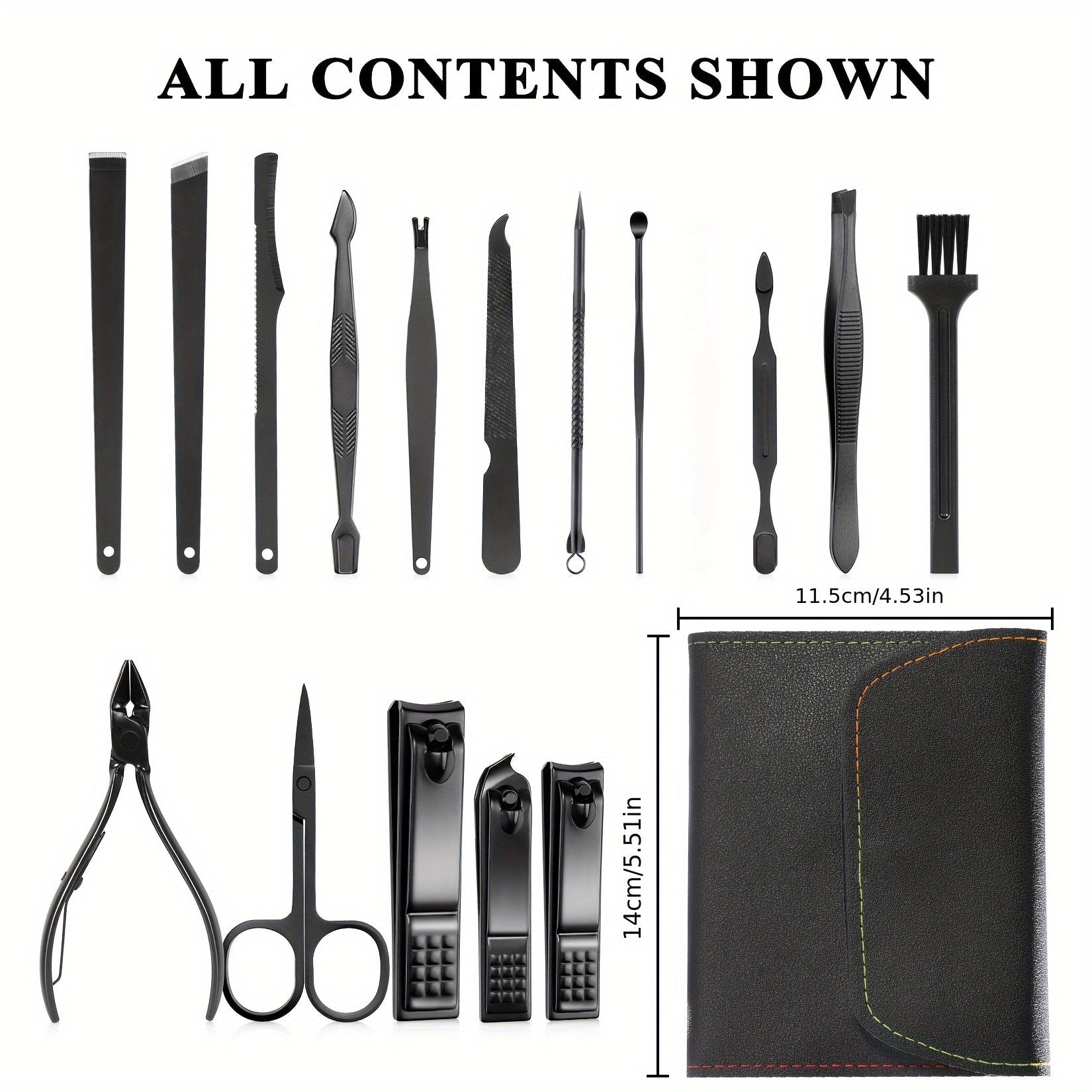 16/19pcs Stainless Steel Manicure Set for Men and Women Travel with Storage Case