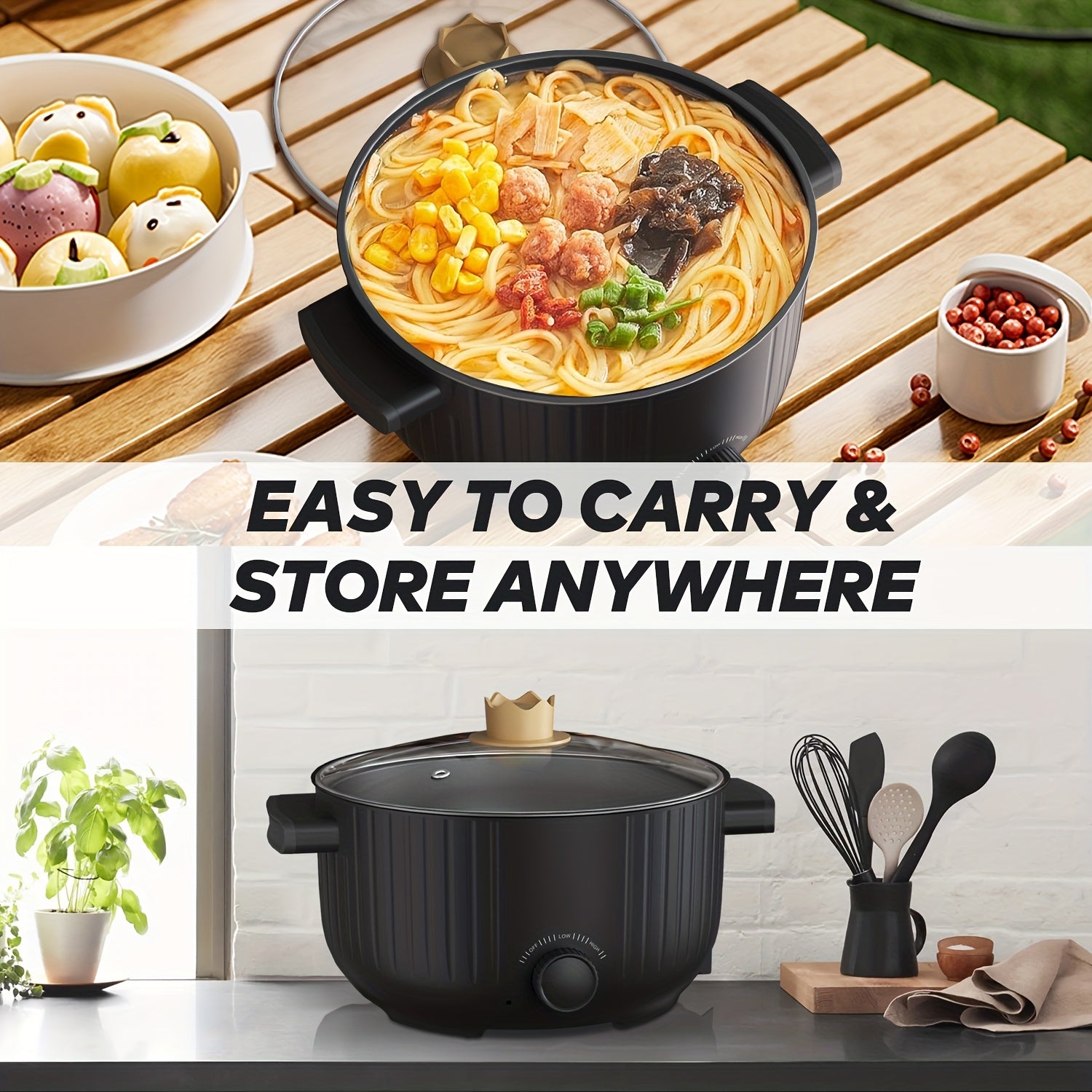 3L Electric Cooking Pot with Multifunctional Capabilities for Home Office Use