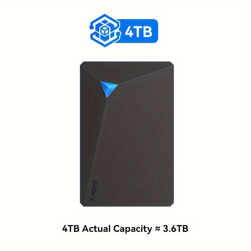 EAGET USB 3.0 Tashqi Qattiq Disk - O'yinlar va media saqlash uchun yuqori sig'imli mexanik HDD, bir nechta o'lchamlarda mavjud.