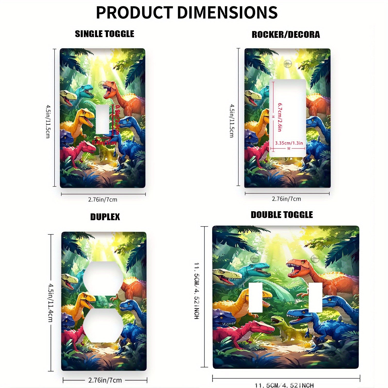 Batareyasiz oson o'rnatish uchun sevimli dinazor naqshli yoritgich. Uy yoritgichi va shift fanlari uchun ideal.