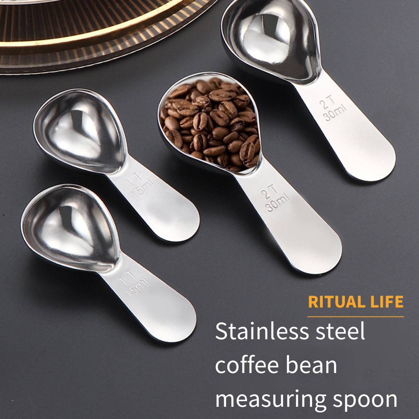 Stainless Steel Coffee Spoon Set with Scale and Measuring Spoons for Baking