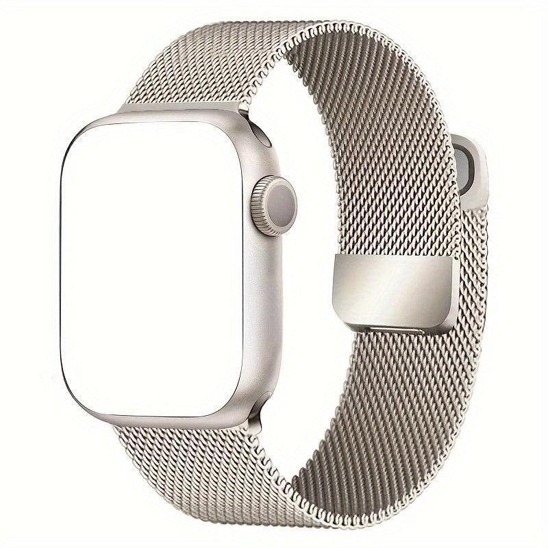 Unisex Stainless Steel Mesh Loop Magnetic Clasp Watch Band for Apple Watch Series 1-9 Ultra 2 SE 38mm 40mm 41mm 42mm 44mm 45mm 49mm