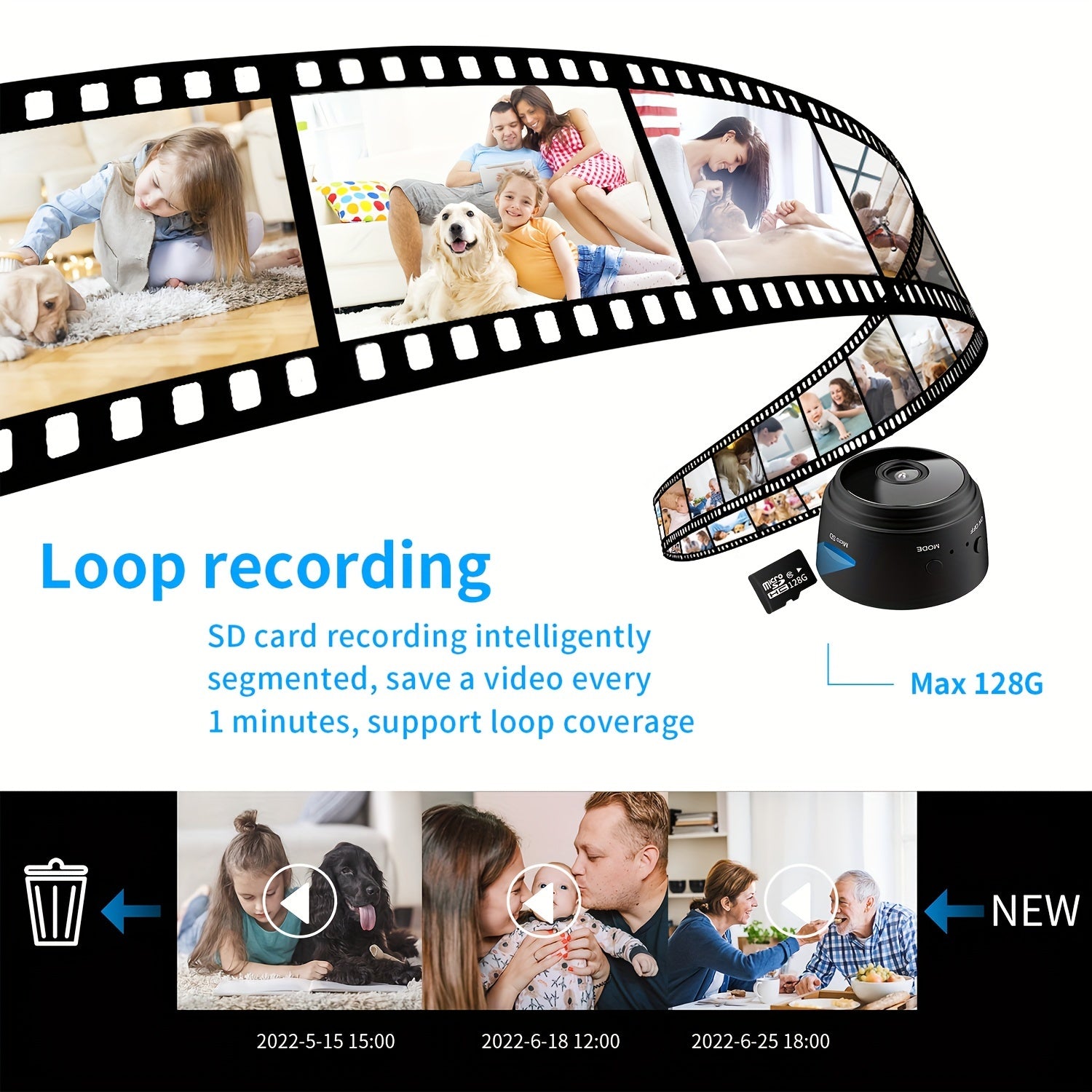 Wireless Indoor Outdoor Security Camera with Remote App Rechargeable Battery and Home Assistant Features