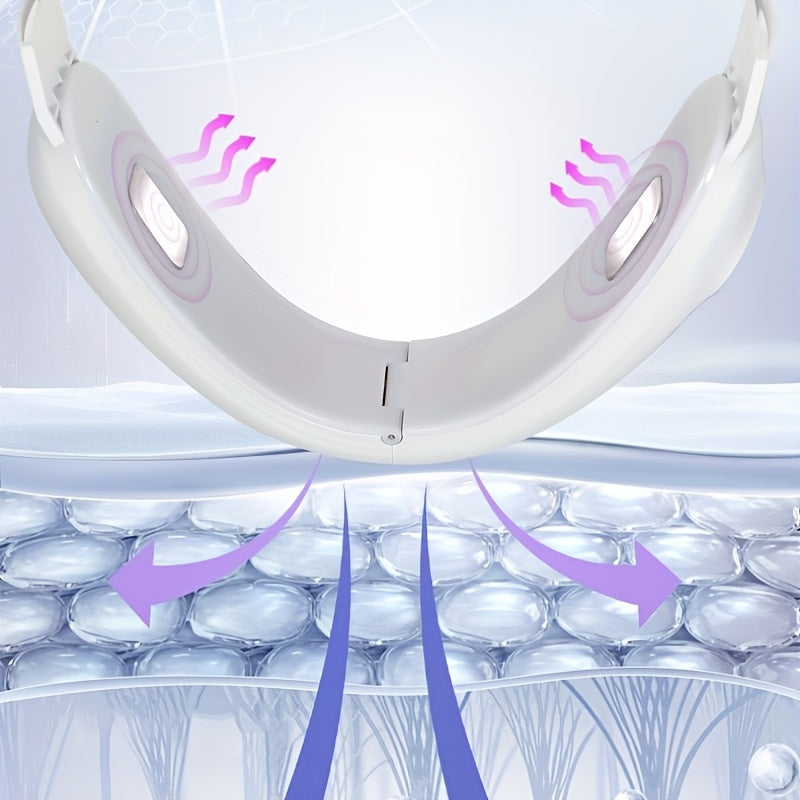 White V-Face Beauty Device Facial Massager with Voice Remote USB Rechargeable 400mAh