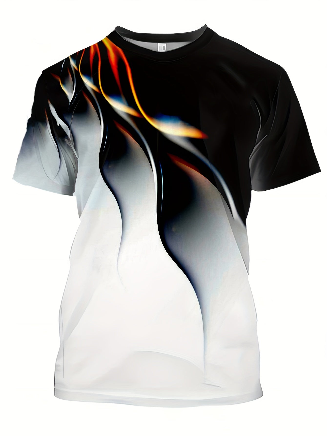 Мужская большая летняя дышащая рубашка с 3D цифровой печатью, короткий рукав, повседневная спортивная фитнес