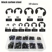 Assorted Retaining Ring E Clips Kit for M1.5 to M10 Sizes
