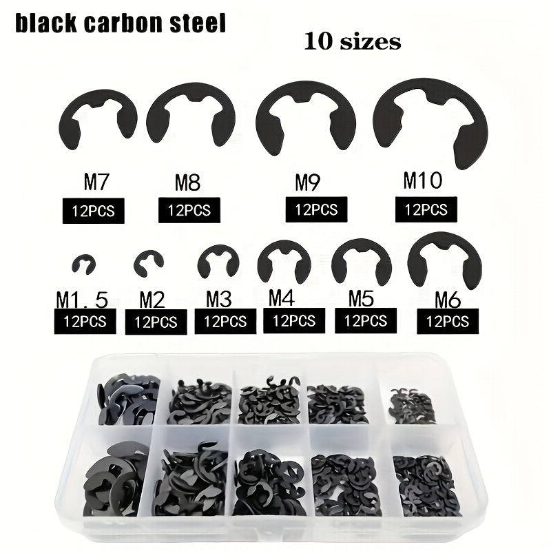 Assorted Retaining Ring E Clips Kit for M1.5 to M10 Sizes