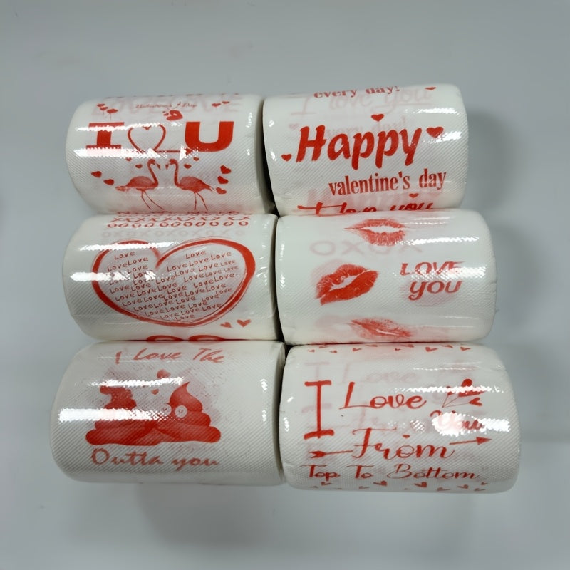 Set of 2 Whimsical Printed Toilet Paper Rolls with Birthday Wedding Valentine Themes