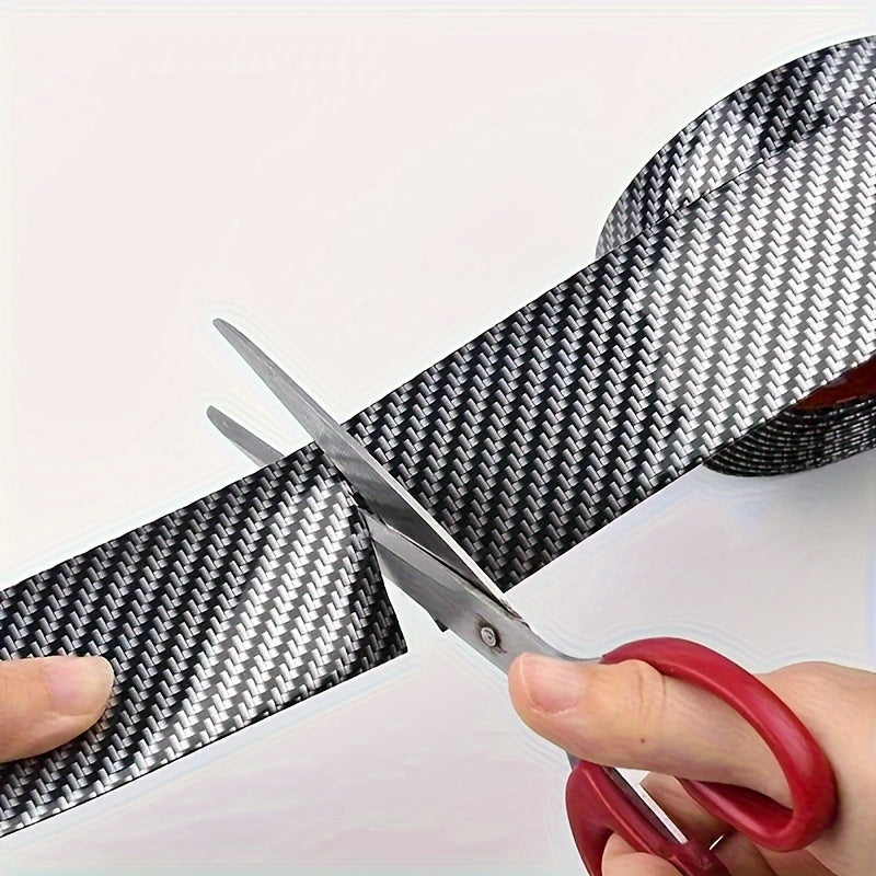 Car Door Threshold Strip Carbon Fiber Anti Scratch Door Foot Pedal Protector
