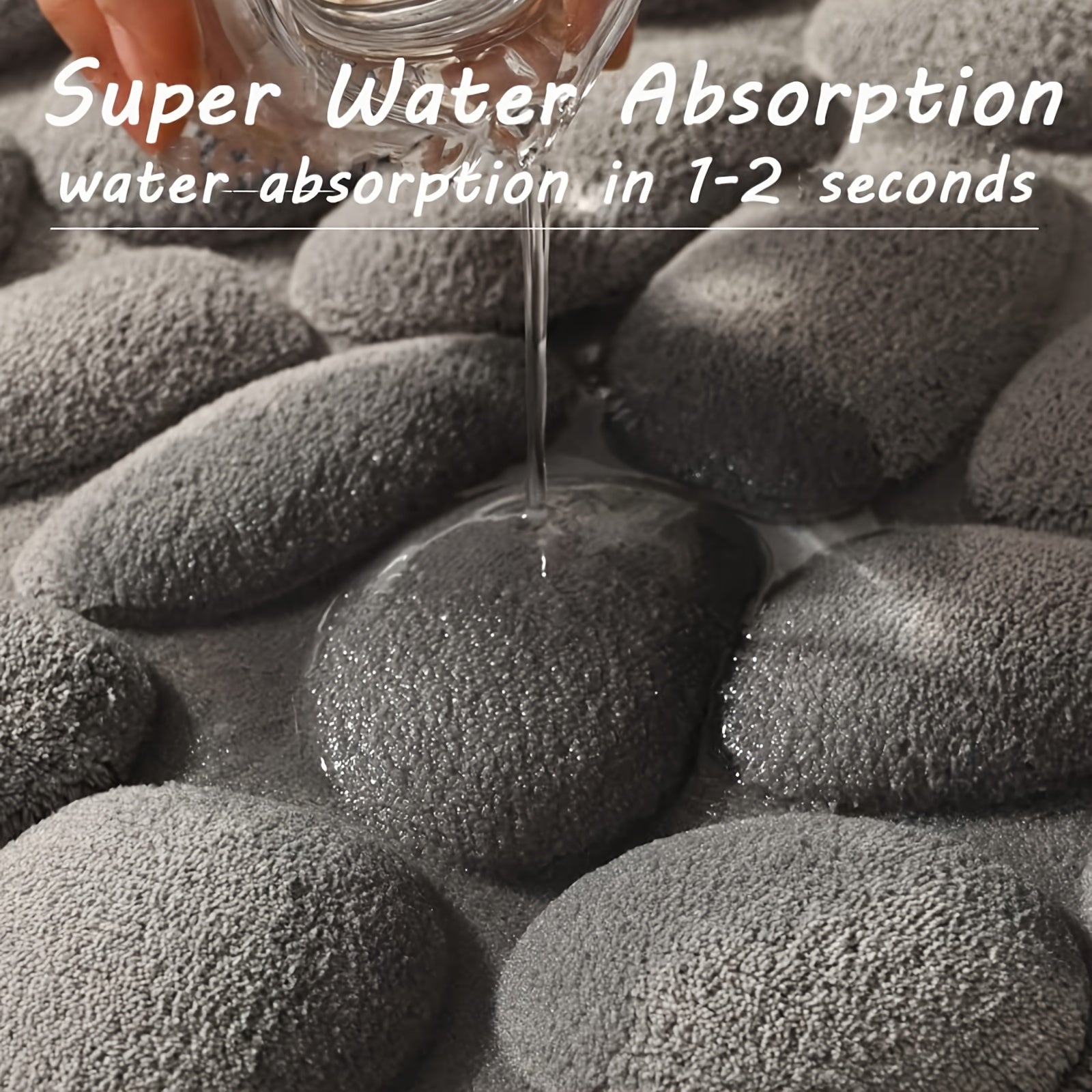 Alfombra antideslizante y absorbente con patrón de guijarros, 59.94x40.64cm, estilo minimalista