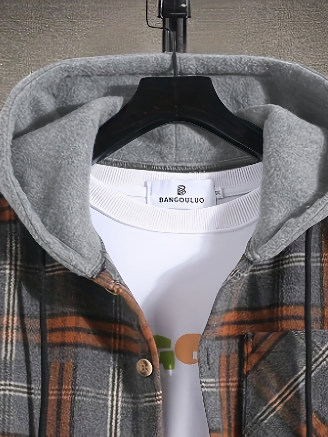 Мужская куртка-парка с капюшоном и длинными рукавами в клетку для осенней повседневной теплой верхней одежды