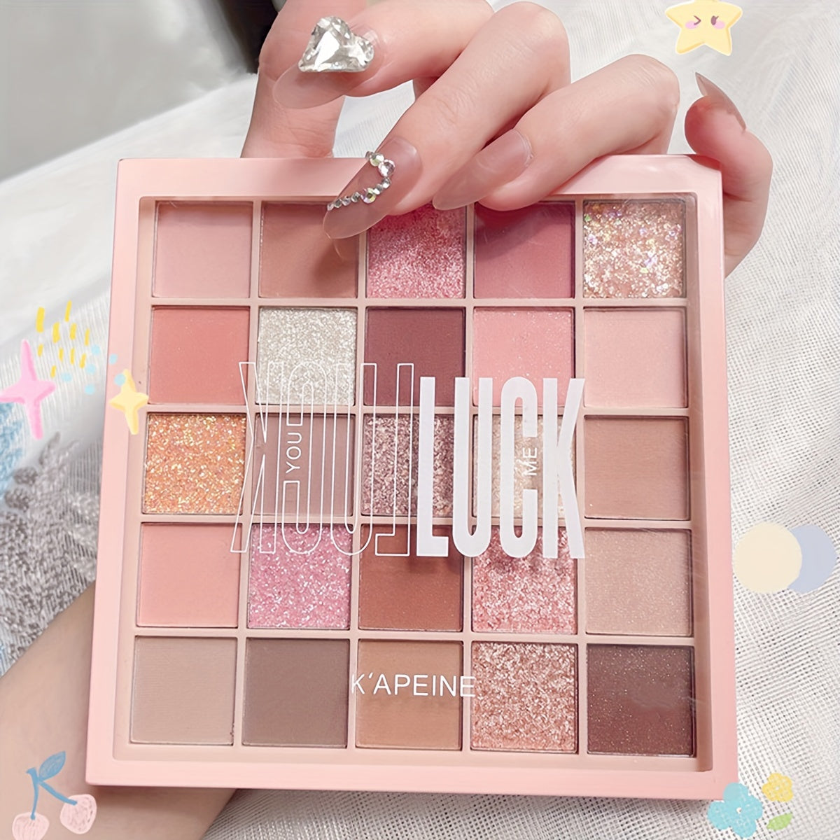 25-Рангли кўз сочиқ палитра мат ва шиммер тонлари, сувга ва терлашга қарши, кундалик макия учун