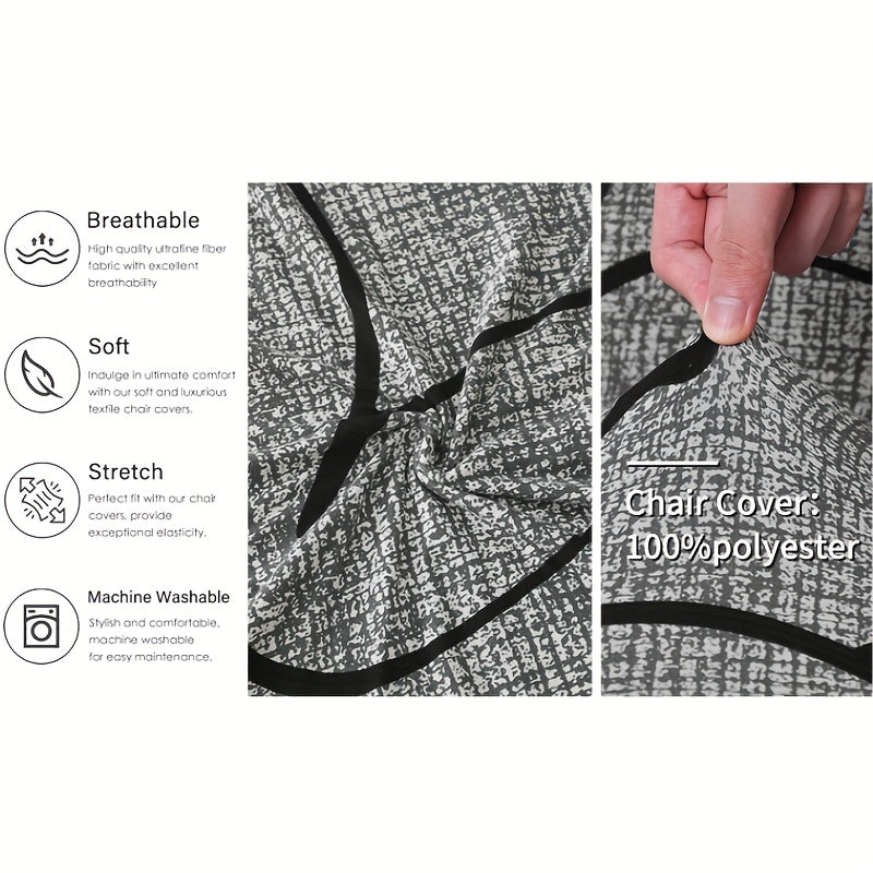 1 шт. Эластичный чехол для обеденного стула с цветочным узором для защиты мебели, универсальный для всех сезонов.