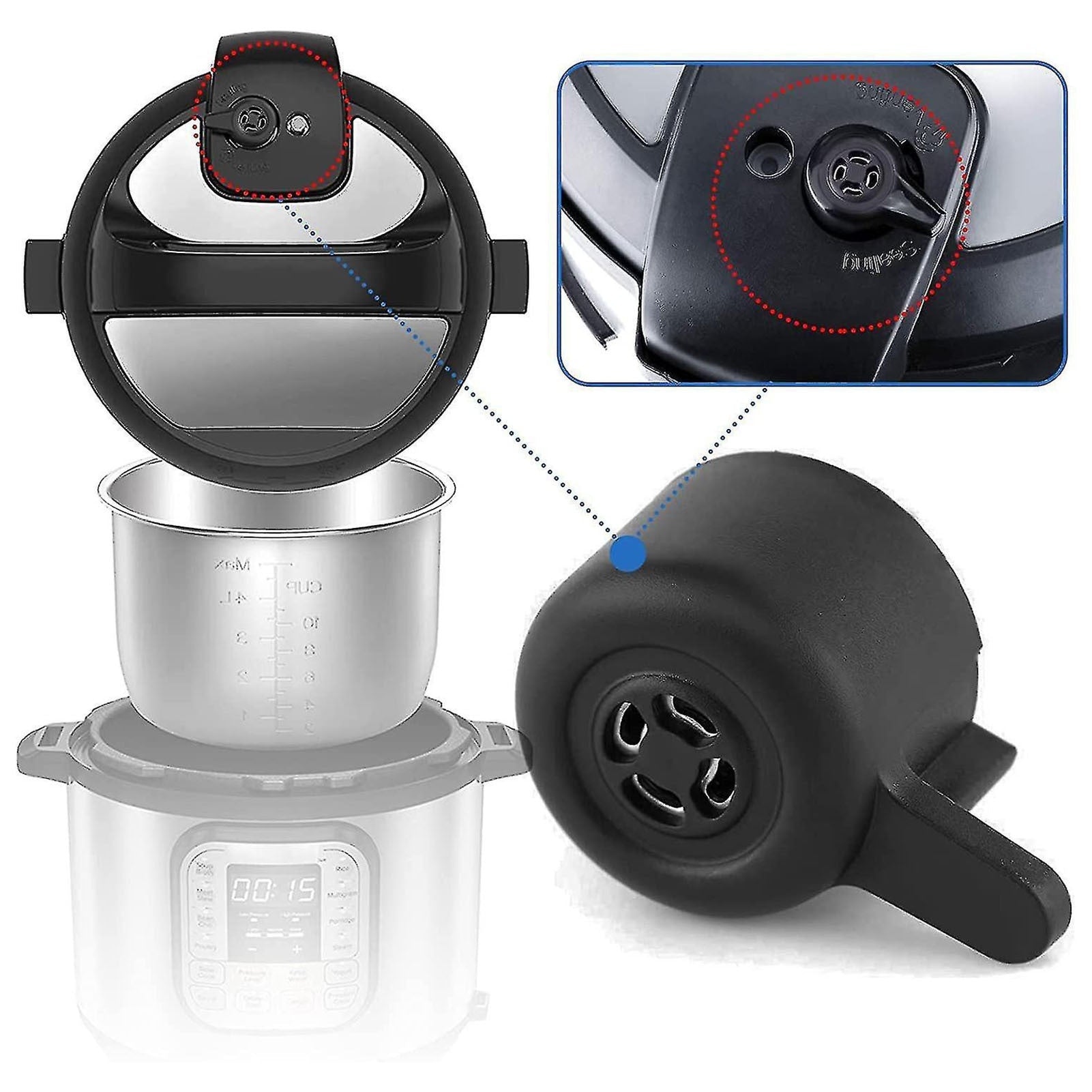 Ninja Foodi OP401/OP30 uchun qulay va mustahkam bug' chiqarish klapan tutqichi - Yuqori sifatli plastik va metalldan tayyorlangan, oshxona va ovqatlanish uchun zaruriy buyum