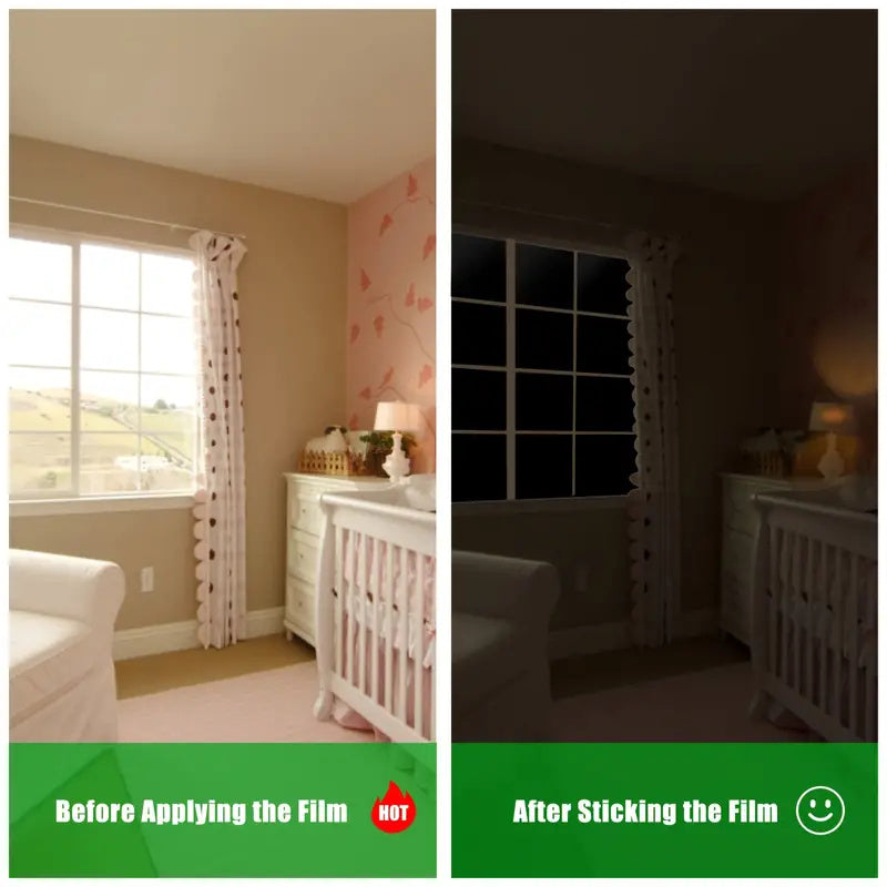 Blackout Window Film Roll 49.78x199.9cm Light Blocking Privacy UV Protection