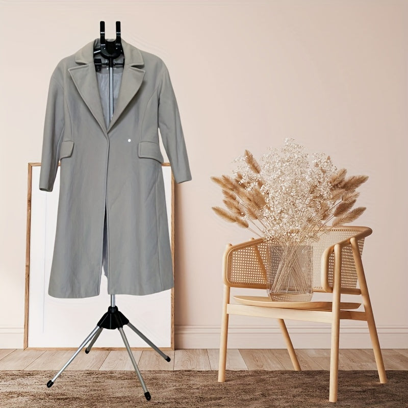 Moslashuvchan balandlikdagi alyuminiy kiyimlar bug'ini chiqaruvchi stand, sayohat va uy uchun yig'iladigan kiyimlar qatori