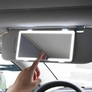 Portable LED Car Vanity Mirror with USB Rechargeable Foldable Design