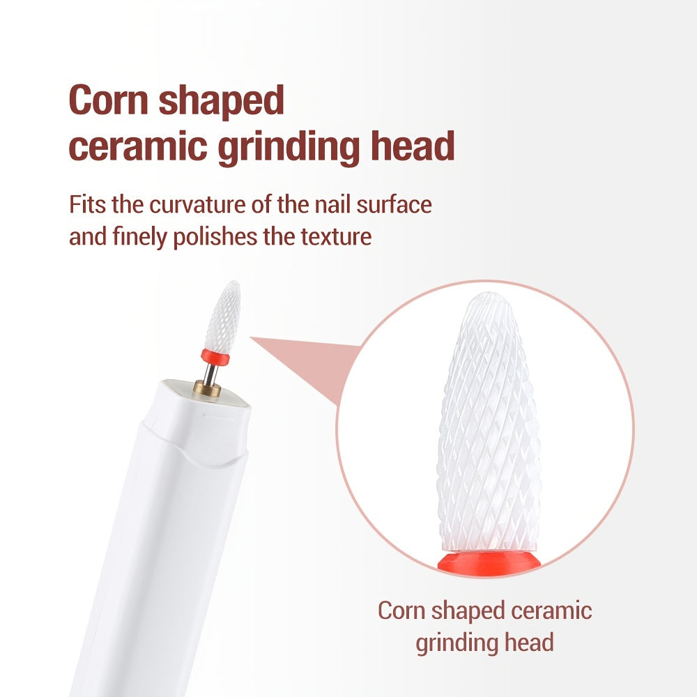 Kit de taladro de uñas inalámbrico con luz LED, recargable por USB, 3 velocidades, operación silenciosa para uñas de gel y acrílicas