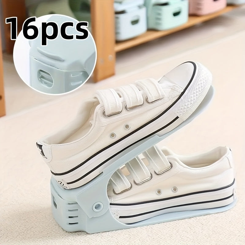 Adjustable Plastic Shoe Rack Space Saving Organizer for Entryway Bedroom Dorm 5 Sizes