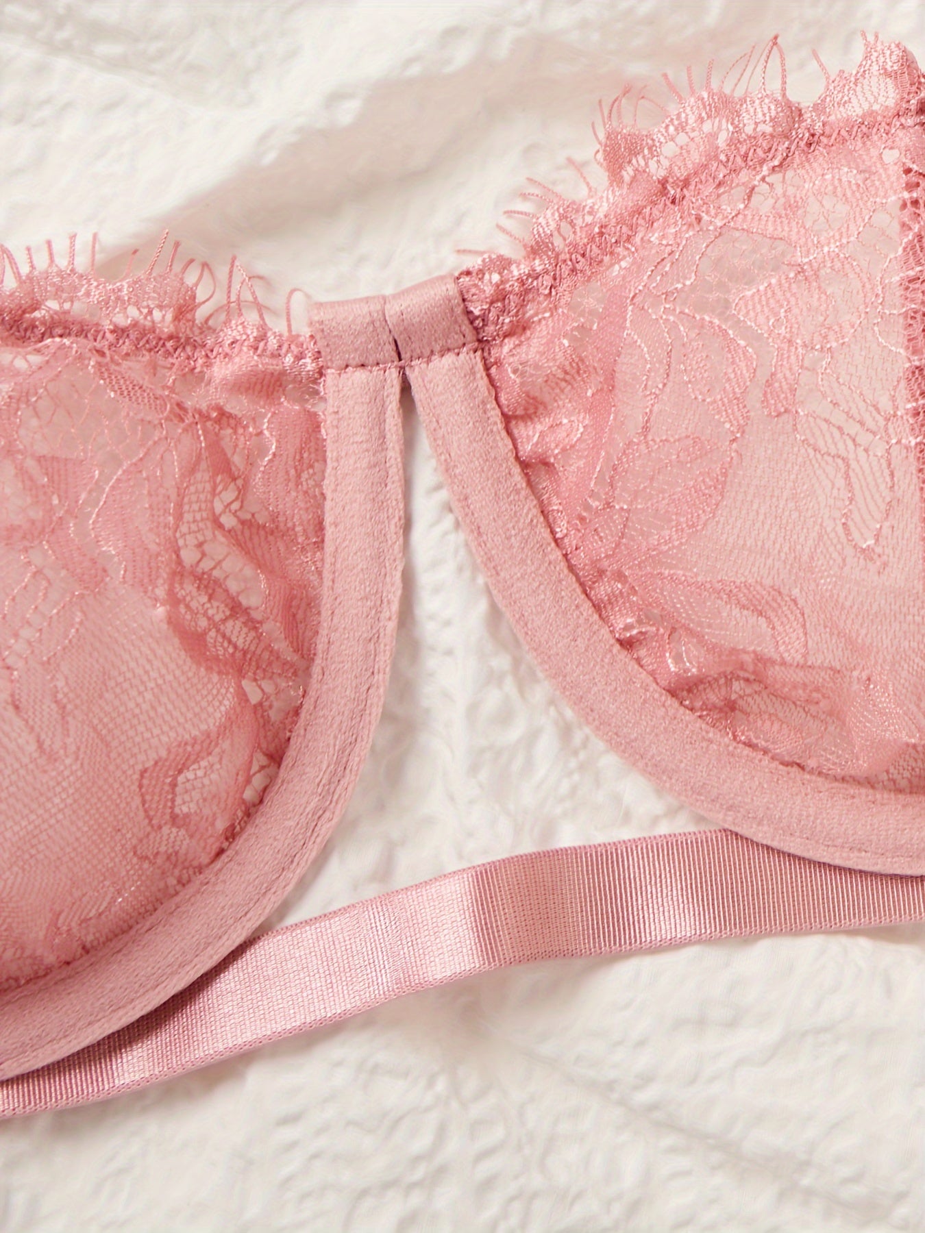 Conjunto de lencería de encaje para mujer con sujetador sin espalda y tanga con tirantes finos